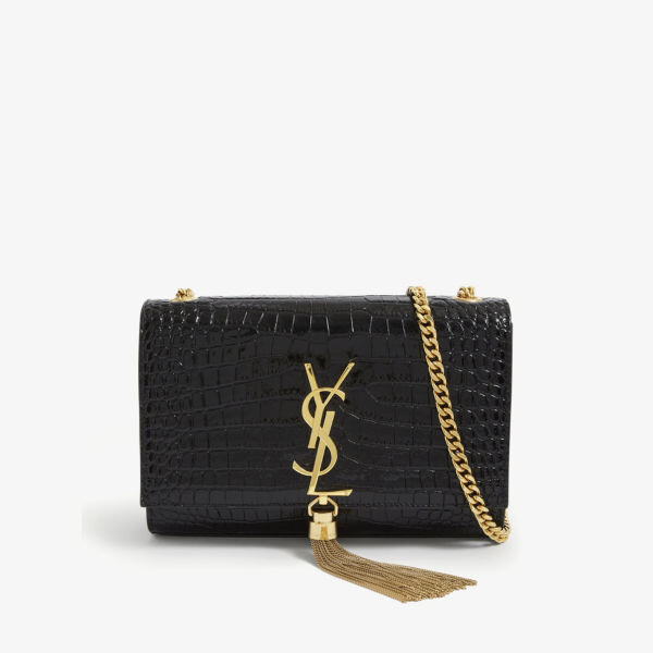 Маленький кошелек Kate из кожи с тиснением под крокодила на цепочке Saint Laurent, черный
Маленький кошелек Kate из кожи с тиснением под крокодила на цепочке Saint Laurent, черный
