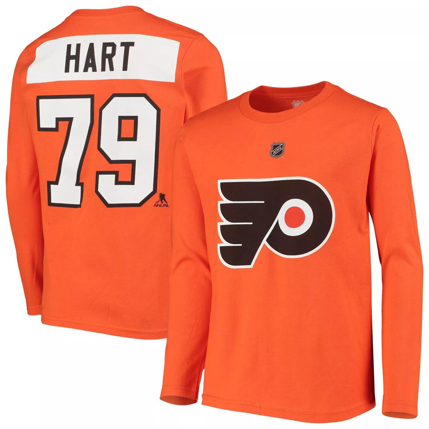 Молодежная футболка Carter Hart Orange Philadelphia Flyers с длинными рукавами и именем и номером Outerstuff
Молодежная футболка Carter Hart Orange Philadelphia Flyers с длинными рукавами и именем и номером Outerstuff