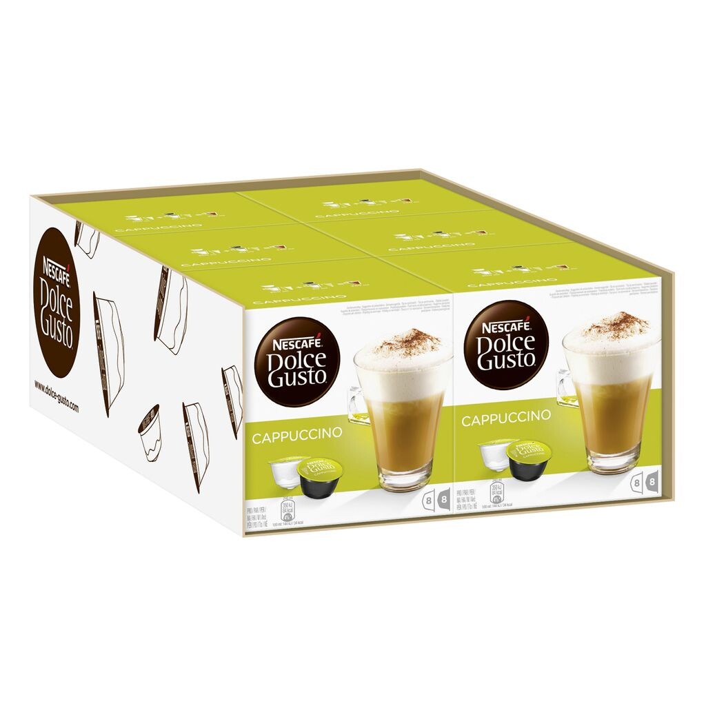 Nescafé Dolce Gusto Cappuccino, Latte, кофейная капсула, кофе, 96 капсул (48 порций) Nestlé
Nescafé Dolce Gusto Cappuccino, Latte, кофейная капсула, кофе, 96 капсул (48 порций) Nestlé