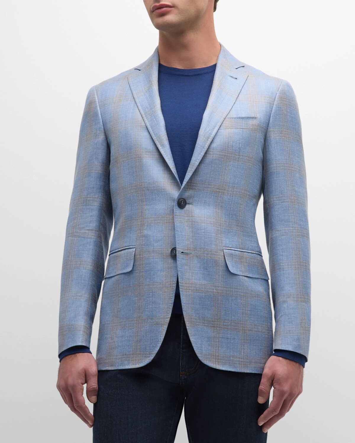 Мужское спортивное пальто в клетку из смесового кашемира Canali, цвет Light Blue
Мужское спортивное пальто в клетку из смесового кашемира Canali, цвет Light Blue