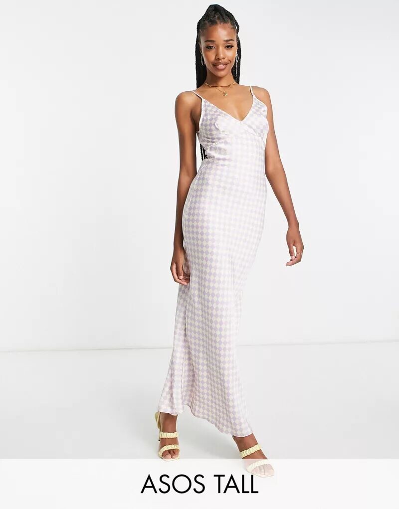 ASOS DESIGN Tall — сиреневое атласное платье макси с высоким верхом в шахматном порядке
ASOS DESIGN Tall — сиреневое атласное платье макси с высоким верхом в шахматном порядке
