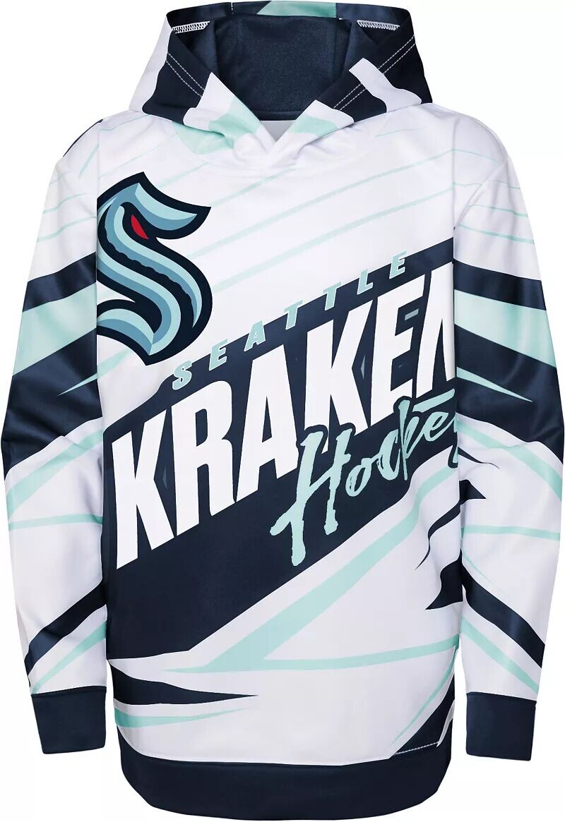 Outerstuff НХЛ Молодежный пуловер с капюшоном Seattle Kraken синего/белого цвета Adept Quarterback
Outerstuff НХЛ Молодежный пуловер с капюшоном Seattle Kraken синего/белого цвета Adept Quarterback
