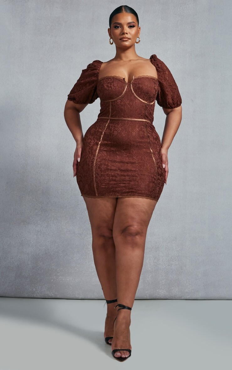 PrettyLittleThing Облегающее платье Plus с кружевной чашкой шоколадного цвета, Коричневый
PrettyLittleThing Облегающее платье Plus с кружевной чашкой шоколадного цвета, Коричневый