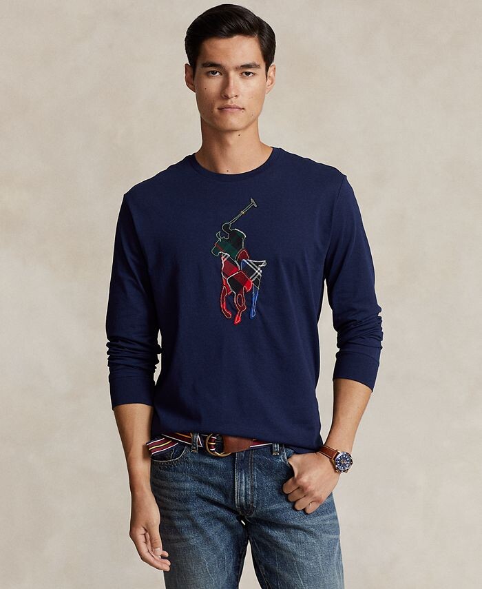 Мужская классическая футболка из джерси в клетку с изображением пони Polo Ralph Lauren, синий
Мужская классическая футболка из джерси в клетку с изображением пони Polo Ralph Lauren, синий