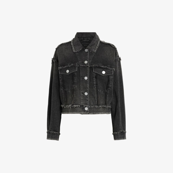 Укороченная джинсовая куртка claude с потертой отделкой Allsaints, черный
Укороченная джинсовая куртка claude с потертой отделкой Allsaints, черный