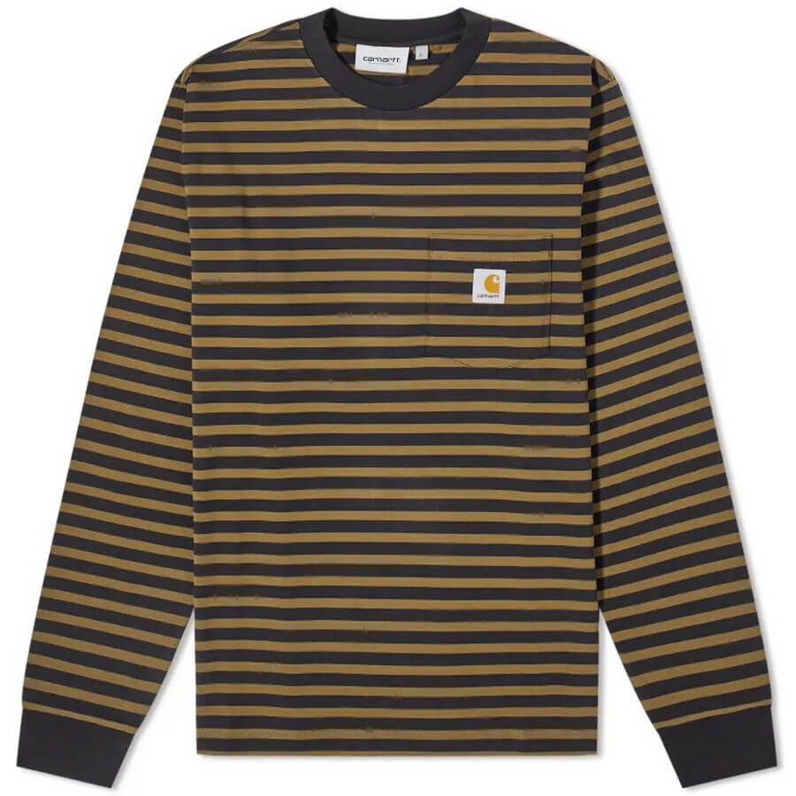 Футболка с длинным рукавом Carhartt Wip Seidler Stripe Pocket, желто-коричневый/черный
Футболка с длинным рукавом Carhartt Wip Seidler Stripe Pocket, желто-коричневый/черный