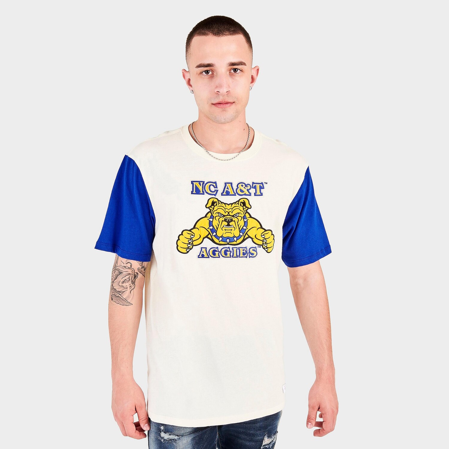 Мужская футболка с цветными блоками Mitchell & Ness North Carolina A&T Bulldogs College, кремовый
Мужская футболка с цветными блоками Mitchell & Ness North Carolina A&T Bulldogs College, кремовый