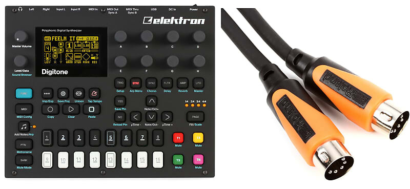8-голосный цифровой синтезатор Elektron Digitone с набором секвенсора и MIDI-кабелем Roland RMIDI-B3 Black Series - 3 фута Elektron + Roland 113007=1 RMIDI-B3=1
8-голосный цифровой синтезатор Elektron Digitone с набором секвенсора и MIDI-кабелем Roland RMIDI-B3 Black Series - 3 фута Elektron + Roland 113007=1 RMIDI-B3=1