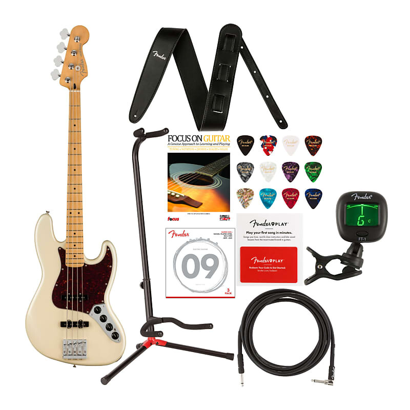 Fender Player Plus 4-струнная бас-гитара Maple FB Jazz (для правой руки, олимпийская жемчужина) в комплекте с ремешком из веганской кожи, кабелем, тюнером, струнами, регулируемой подставкой, медиаторами, обучающей книгой и карточкой
Fender Player Plus 4-струнная бас-гитара Maple FB Jazz (для правой руки, олимпийская жемчужина) в комплекте с ремешком из веганской кожи, кабелем, тюнером, струнами, регулируемой подставкой, медиаторами, обучающей книгой и карточкой