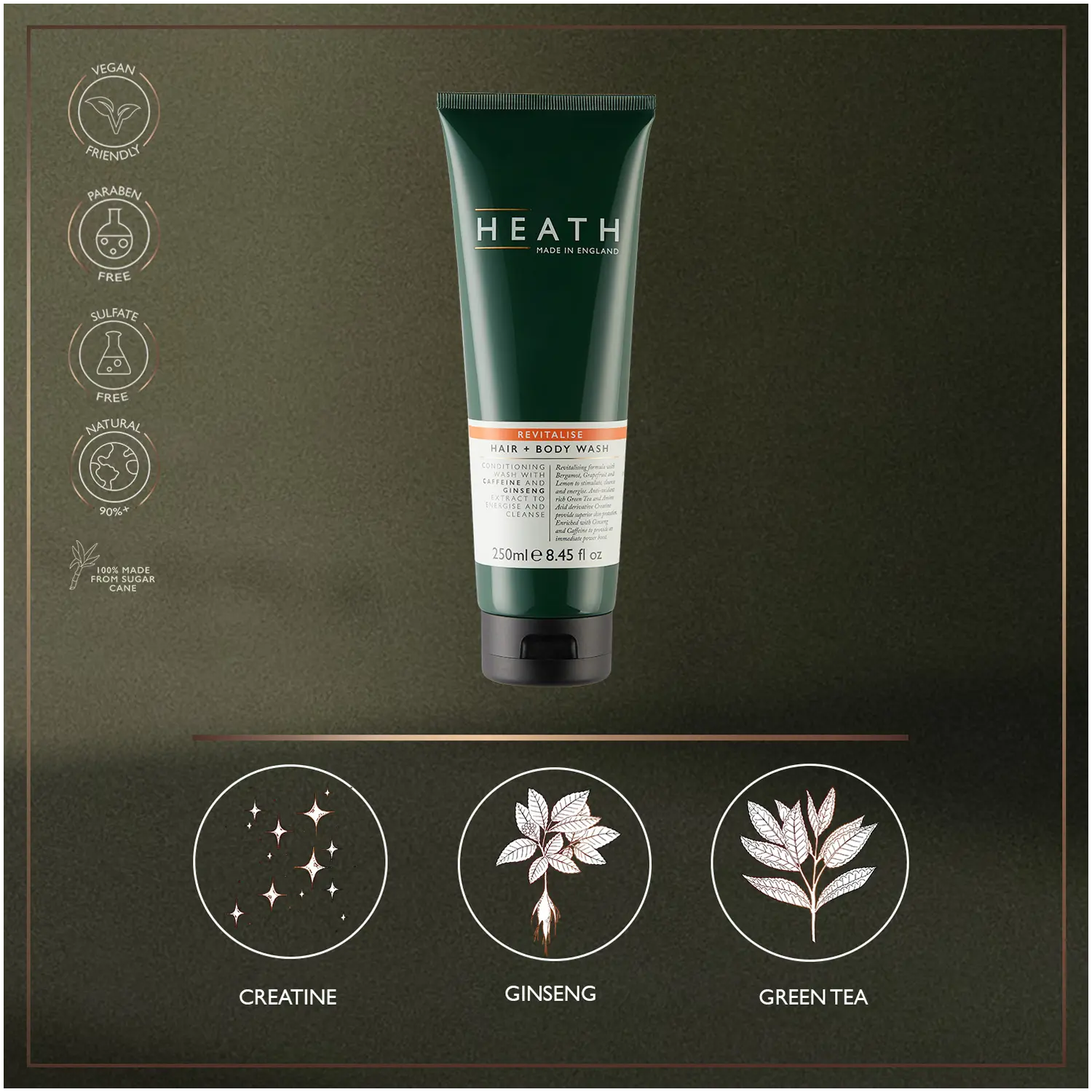 Heath Made In England восстанавливающий гель для душа для тела и волос, 250 мл
Heath Made In England восстанавливающий гель для душа для тела и волос, 250 мл