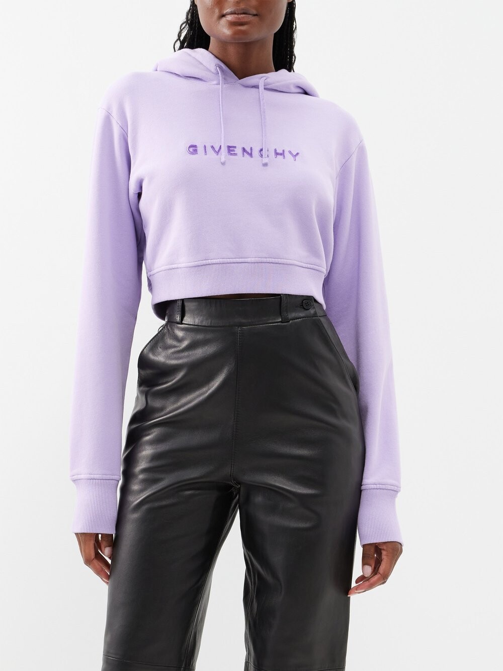 Укороченное худи из хлопкового джерси с вышитым объемным логотипом Givenchy, фиолетовый
Укороченное худи из хлопкового джерси с вышитым объемным логотипом Givenchy, фиолетовый