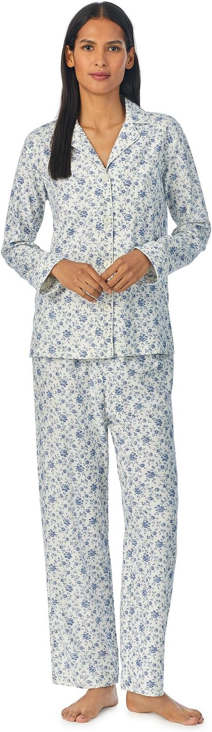 Пижамный комплект из матового твила с длинными рукавами и вырезом LAUREN Ralph Lauren, цвет Blue Floral
Пижамный комплект из матового твила с длинными рукавами и вырезом LAUREN Ralph Lauren, цвет Blue Floral