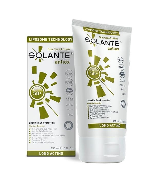 Solante Antiox Sun Care Lotion SPF 50+ 150 мл Омолаживающий солнцезащитный лосьон
Solante Antiox Sun Care Lotion SPF 50+ 150 мл Омолаживающий солнцезащитный лосьон