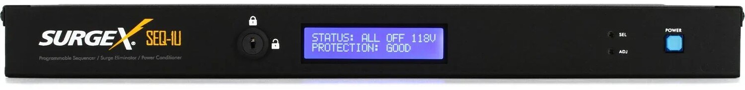 Устранитель перенапряжений SurgeX SEQ-1U с 8 розетками, секвенсором, дистанционным управлением и замком с ключом
Устранитель перенапряжений SurgeX SEQ-1U с 8 розетками, секвенсором, дистанционным управлением и замком с ключом