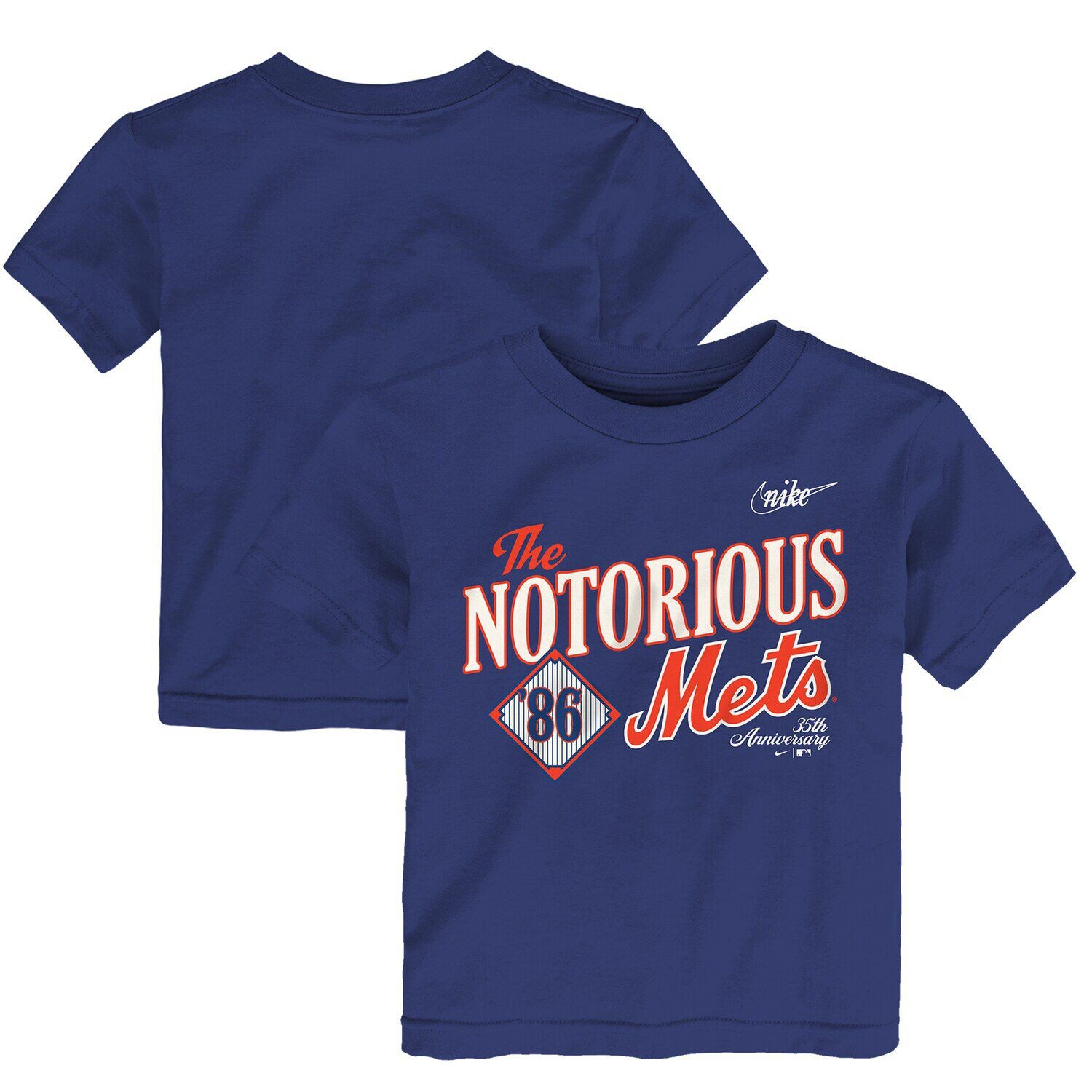 Футболка The Notorious, посвященная 35-летию Мировой серии 1986 года, Royal New York Mets для малышей Nike
Футболка The Notorious, посвященная 35-летию Мировой серии 1986 года, Royal New York Mets для малышей Nike