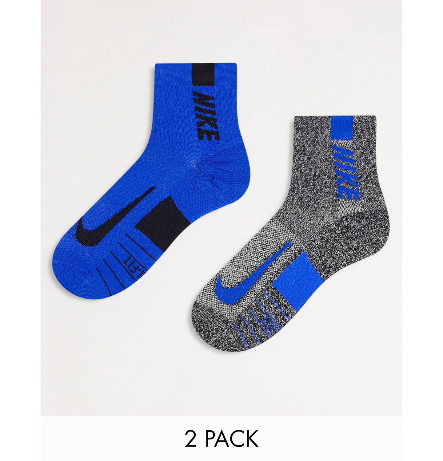 Набор из 2 носков до щиколотки Nike Running Multiplier серого и синего цветов
Набор из 2 носков до щиколотки Nike Running Multiplier серого и синего цветов