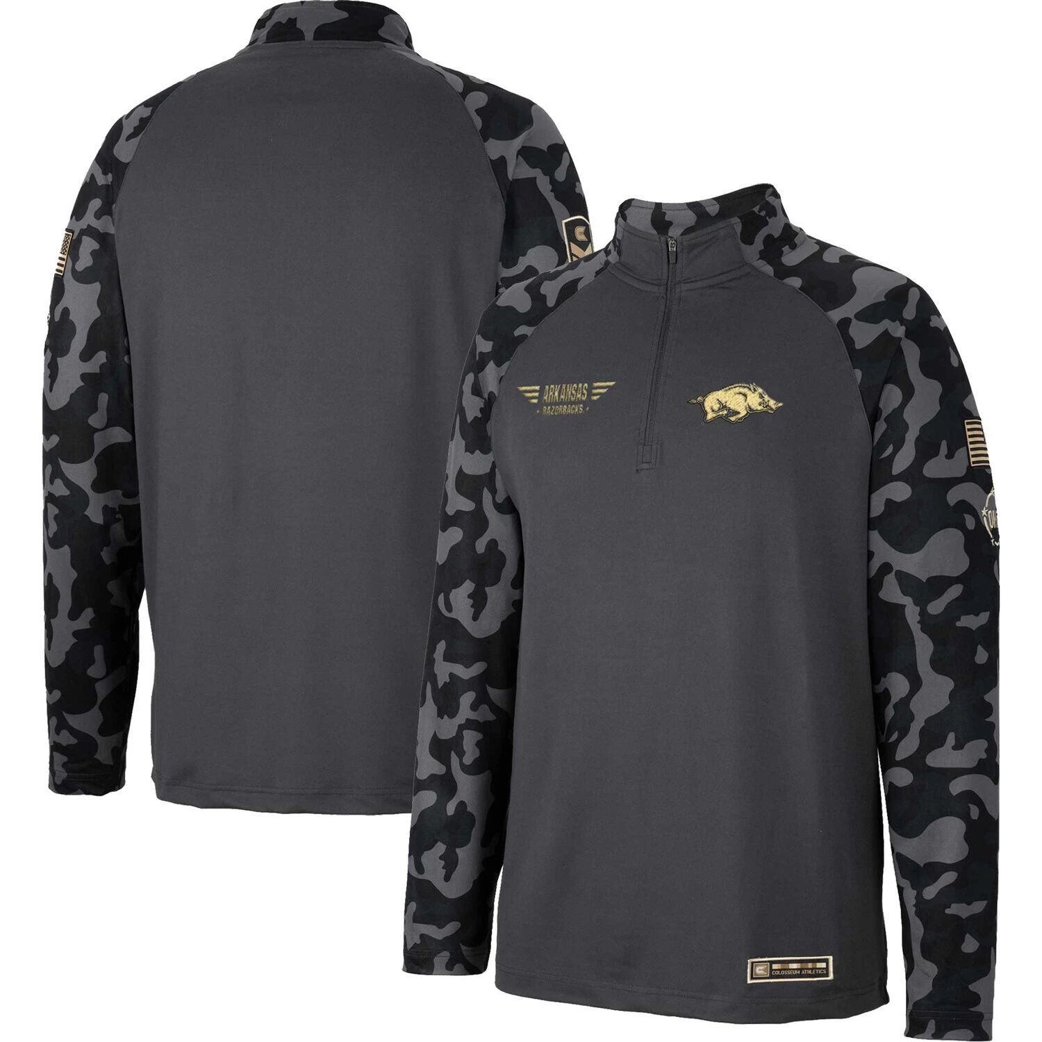 Мужская темно-серая куртка Arkansas Razorbacks OHT Military Appreciation Long Range реглан с молнией на четверть Colosseum, Серый
Мужская темно-серая куртка Arkansas Razorbacks OHT Military Appreciation Long Range реглан с молнией на четверть Colosseum, Серый