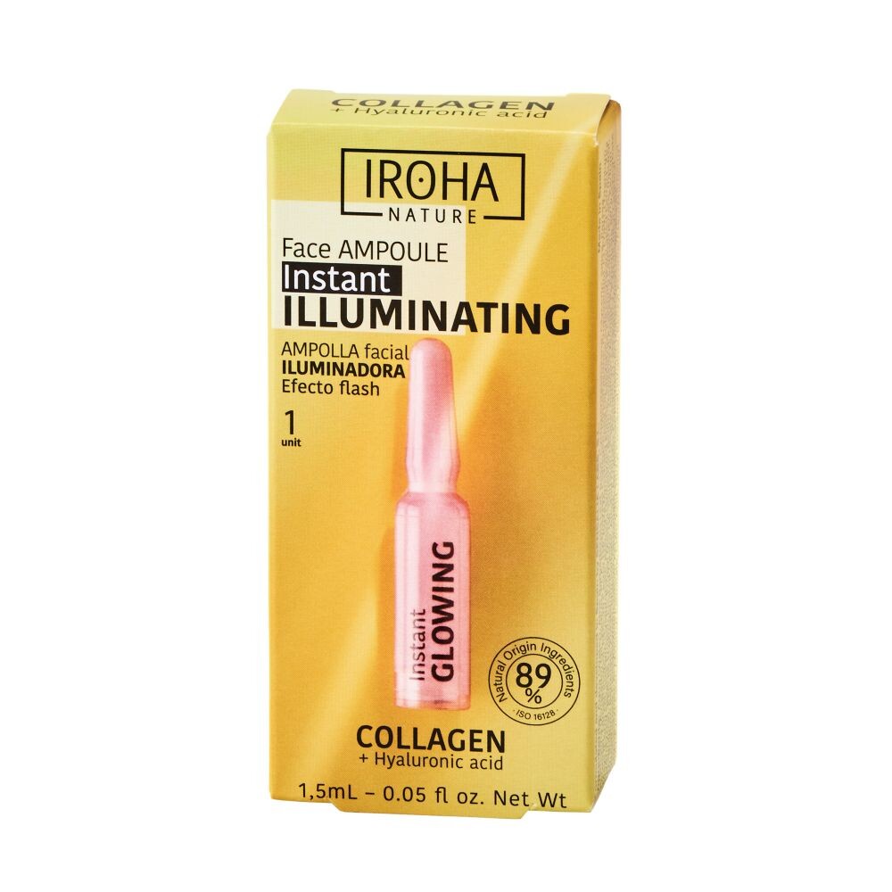 IROHA nature Instant Flash Illuminating Face Ampoule Осветляющая ампула для лица с коллагеном и гиалуроновой кислотой 1,5мл
IROHA nature Instant Flash Illuminating Face Ampoule Осветляющая ампула для лица с коллагеном и гиалуроновой кислотой 1,5мл