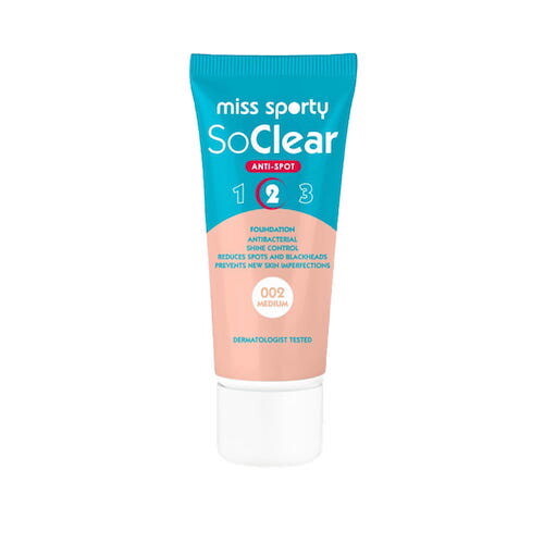 Miss Sporty Тональный крем So Clear Anti-Spot 2, маскирующий несовершенства 002 Medium 30мл
Miss Sporty Тональный крем So Clear Anti-Spot 2, маскирующий несовершенства 002 Medium 30мл
