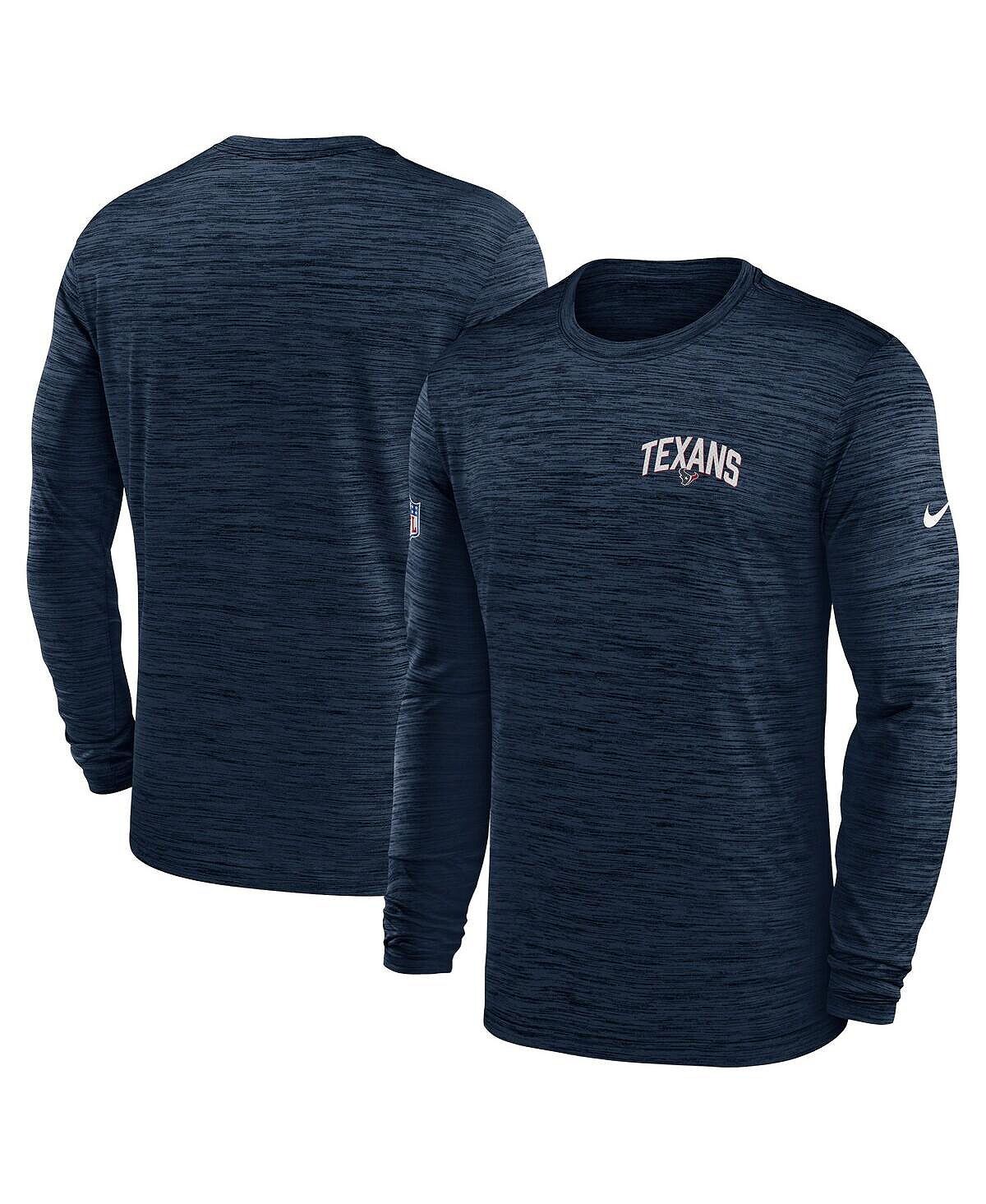 Мужская темно-синяя футболка с длинным рукавом houston texans velocity athletic stack performance Nike, синий
Мужская темно-синяя футболка с длинным рукавом houston texans velocity athletic stack performance Nike, синий