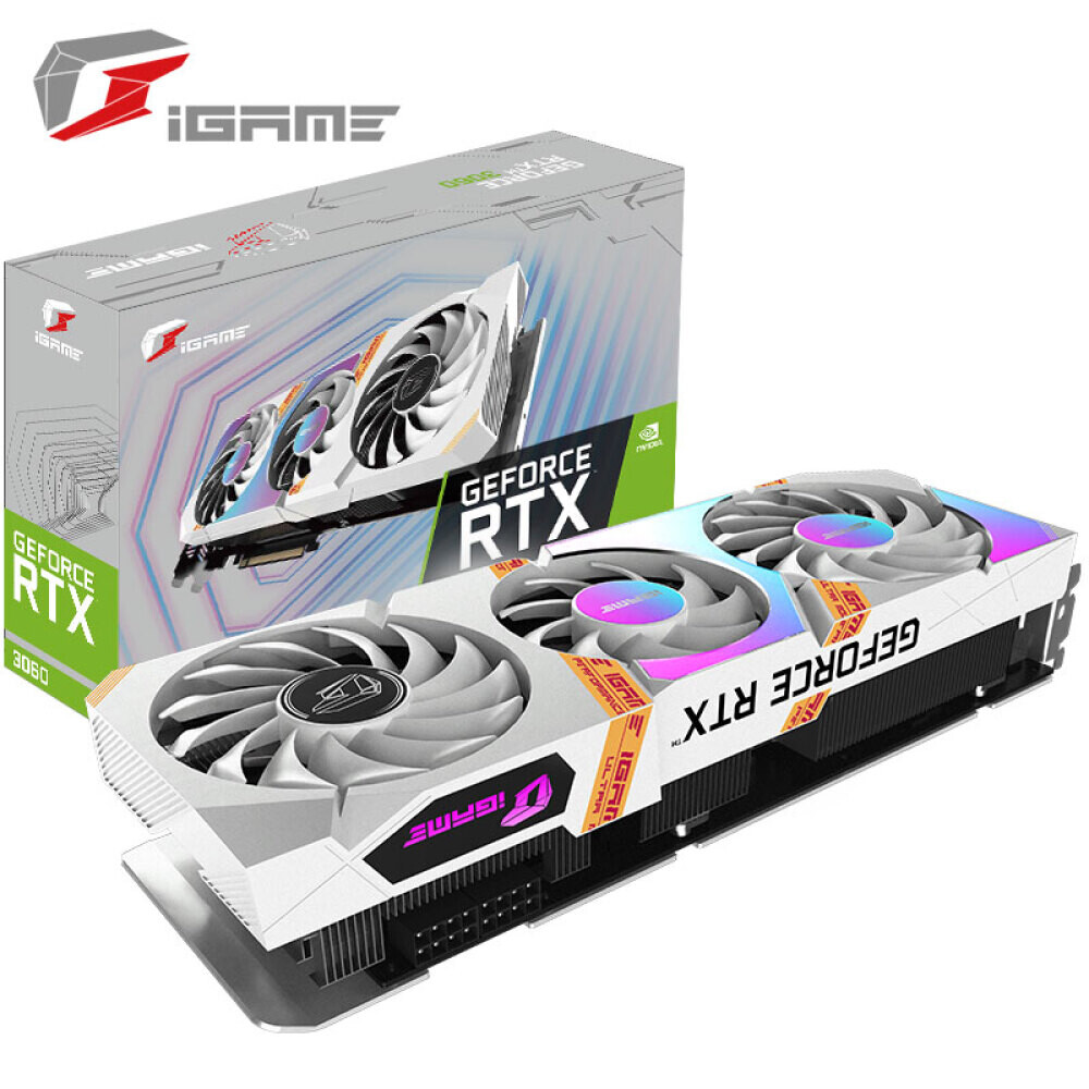 Видеокарта Colorful iGame GeForce RTX 3060 Ultra W OC GDDR6 12GB для кибер спорта
Видеокарта Colorful iGame GeForce RTX 3060 Ultra W OC GDDR6 12GB для кибер спорта