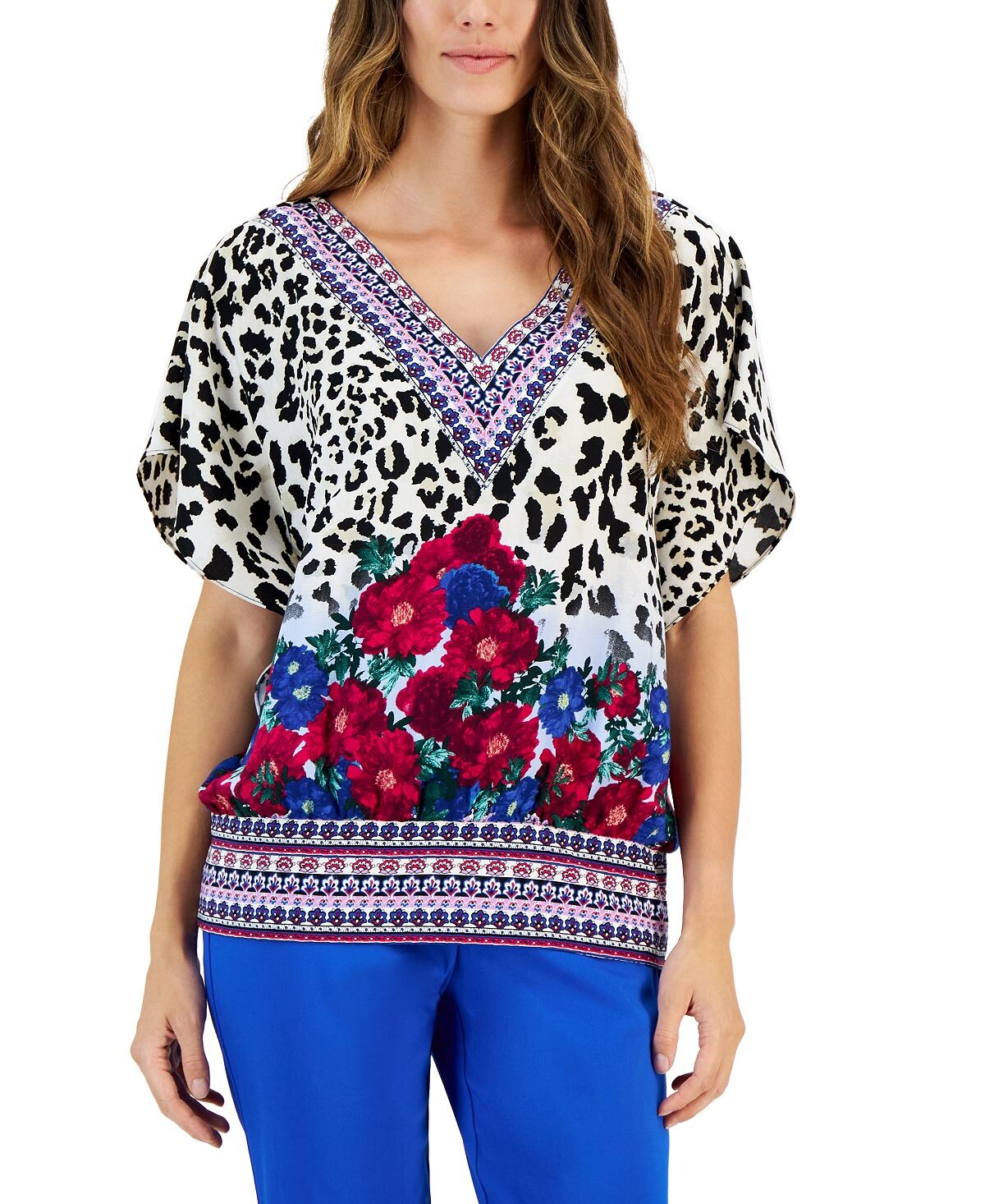 Женский топ с леопардовым принтом и полосками по краю, созданный для macy's JM Collection, мульти
Женский топ с леопардовым принтом и полосками по краю, созданный для macy's JM Collection, мульти