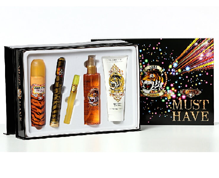Cuba Original Cuba Tiger Must Have Set Парфюмерная вода-спрей 100 мл + Парфюмерная вода-спрей 35 мл + Миниатюрная парфюмированная вода-спрей 15 мл + Спрей-мист 200 мл + Лосьон для тела 200 мл
Cuba Original Cuba Tiger Must Have Set Парфюмерная вода-спрей 100 мл + Парфюмерная вода-спрей 35 мл + Миниатюрная парфюмированная вода-спрей 15 мл + Спрей-мист 200 мл + Лосьон для тела 200 мл