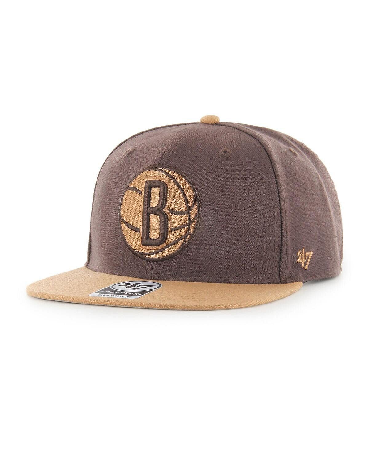 Мужская коричневая двухцветная кепка Brooklyn Nets No Shot Captain Snapback '47 Brand
Мужская коричневая двухцветная кепка Brooklyn Nets No Shot Captain Snapback '47 Brand