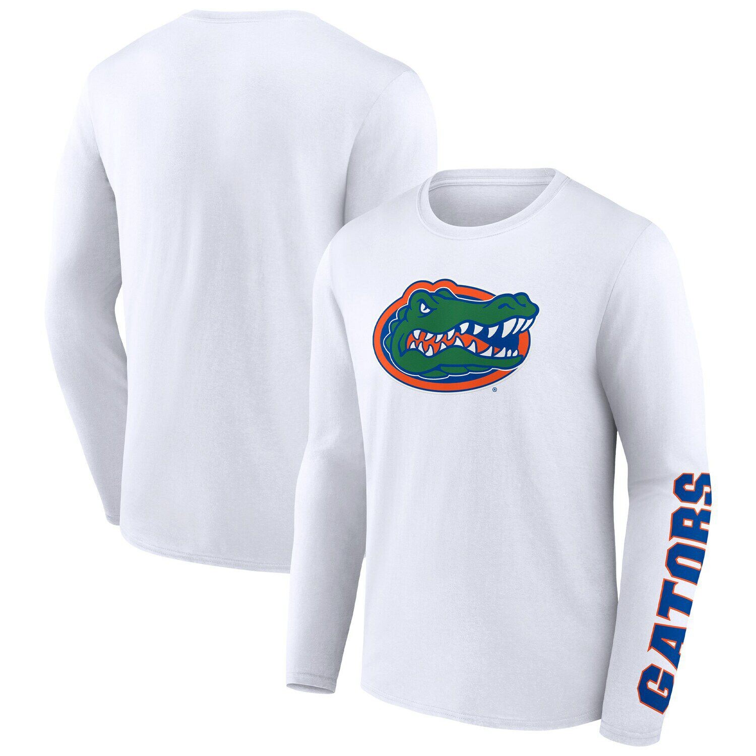 Мужская белая футболка с длинным рукавом с фирменным логотипом Florida Gators Double Time 2-Hit Fanatics, Белый
Мужская белая футболка с длинным рукавом с фирменным логотипом Florida Gators Double Time 2-Hit Fanatics, Белый