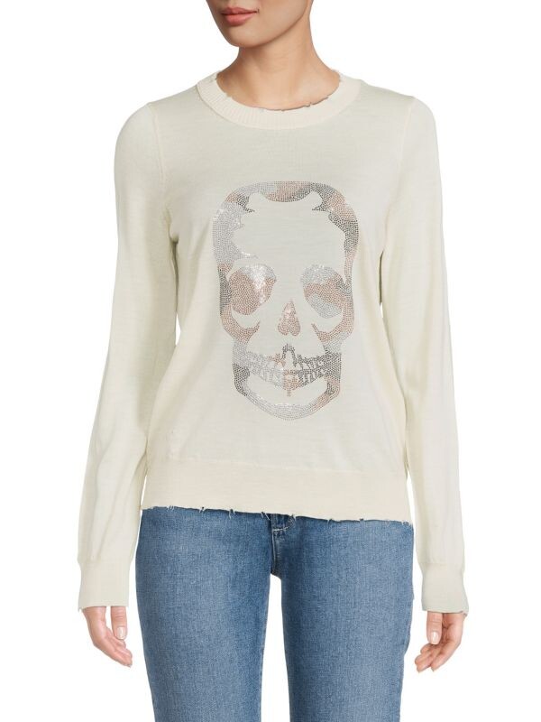 Свитер Zadig & Voltaire Miss Skull из шерсти мериноса с украшением, светло-бежевый
Свитер Zadig & Voltaire Miss Skull из шерсти мериноса с украшением, светло-бежевый