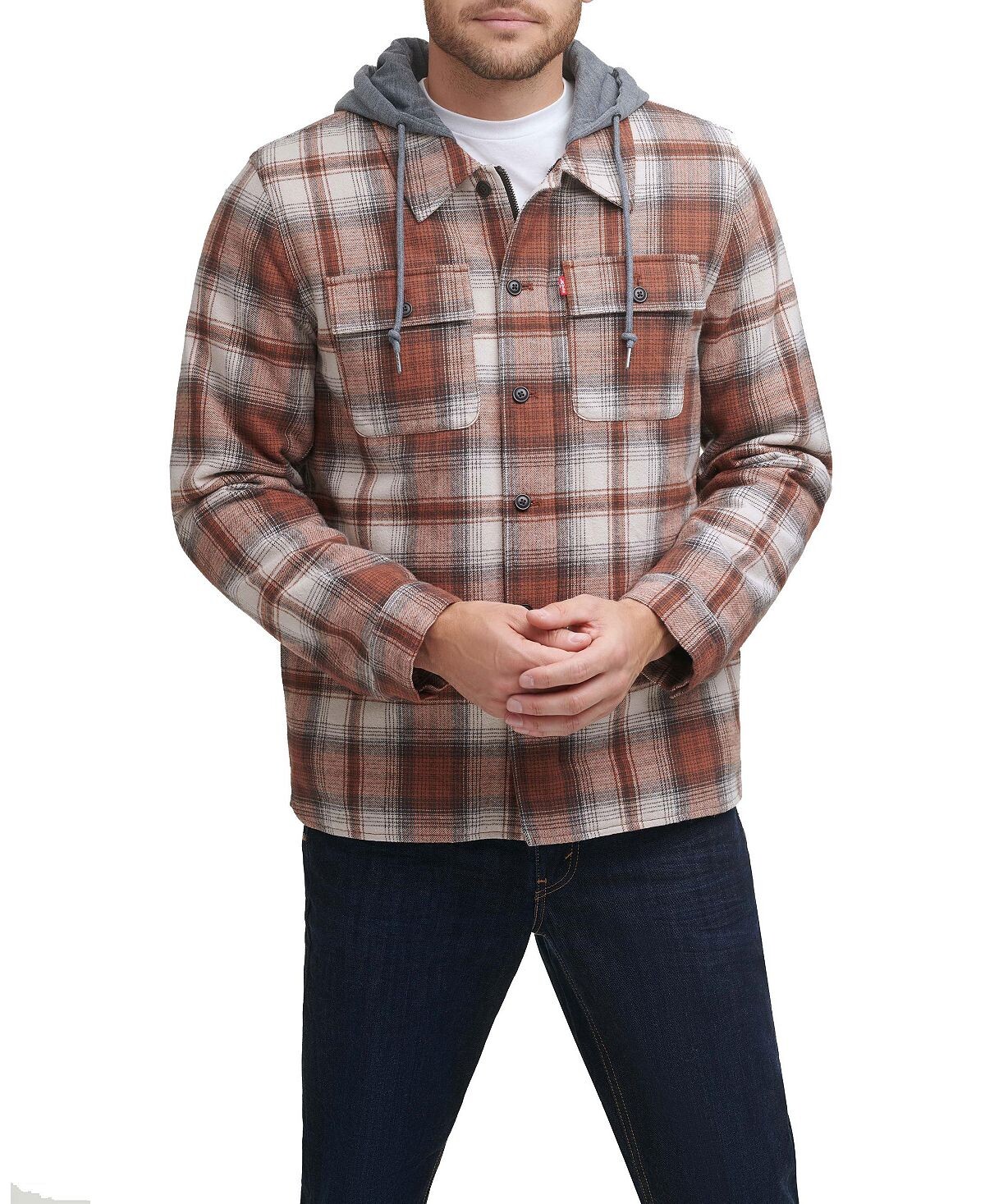 Мужская фланелевая куртка-рубашка на подкладке из искусственной шерпы Levi's, мульти, Коричневый
Мужская фланелевая куртка-рубашка на подкладке из искусственной шерпы Levi's, мульти, Коричневый