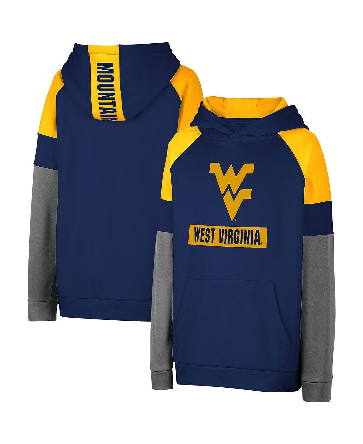 Темно-синий пуловер с капюшоном Big Boys West Virginia Mountaineers с цветными блоками реглан Colosseum
Темно-синий пуловер с капюшоном Big Boys West Virginia Mountaineers с цветными блоками реглан Colosseum