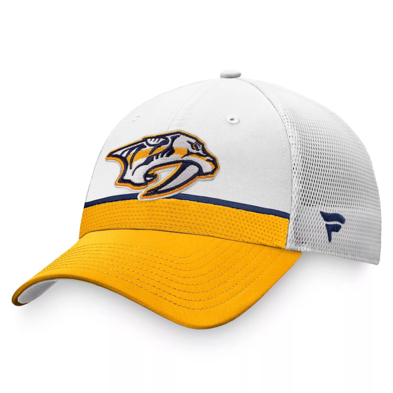 Мужская фирменная белая/золотая кепка Fanatics Nashville Predators 2021 NHL Draft Authentic Pro On Stage Trucker Snapback Hat
Мужская фирменная белая/золотая кепка Fanatics Nashville Predators 2021 NHL Draft Authentic Pro On Stage Trucker Snapback Hat