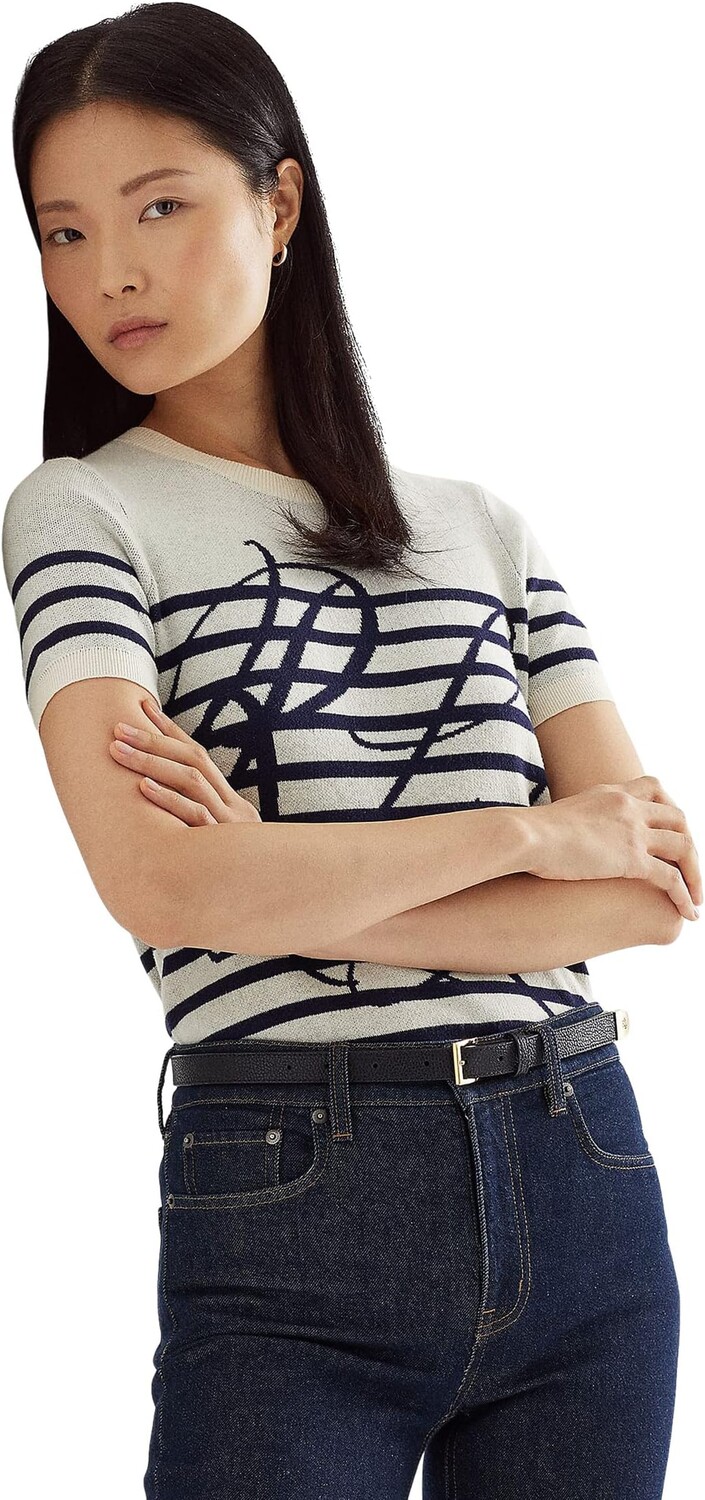 Свитер с короткими рукавами в полоску с логотипом Petite LAUREN Ralph Lauren, цвет Mascarpone Cream/French Navy
Свитер с короткими рукавами в полоску с логотипом Petite LAUREN Ralph Lauren, цвет Mascarpone Cream/French Navy