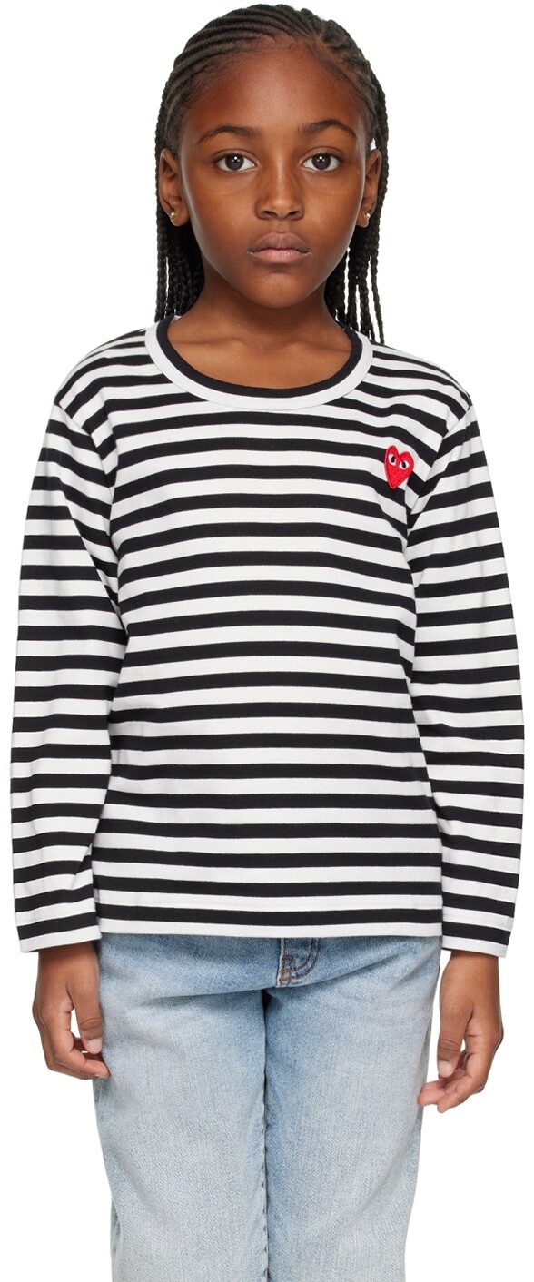 Детская черно-белая футболка с длинным рукавом с сердечками Comme des Garçons Play
Детская черно-белая футболка с длинным рукавом с сердечками Comme des Garçons Play