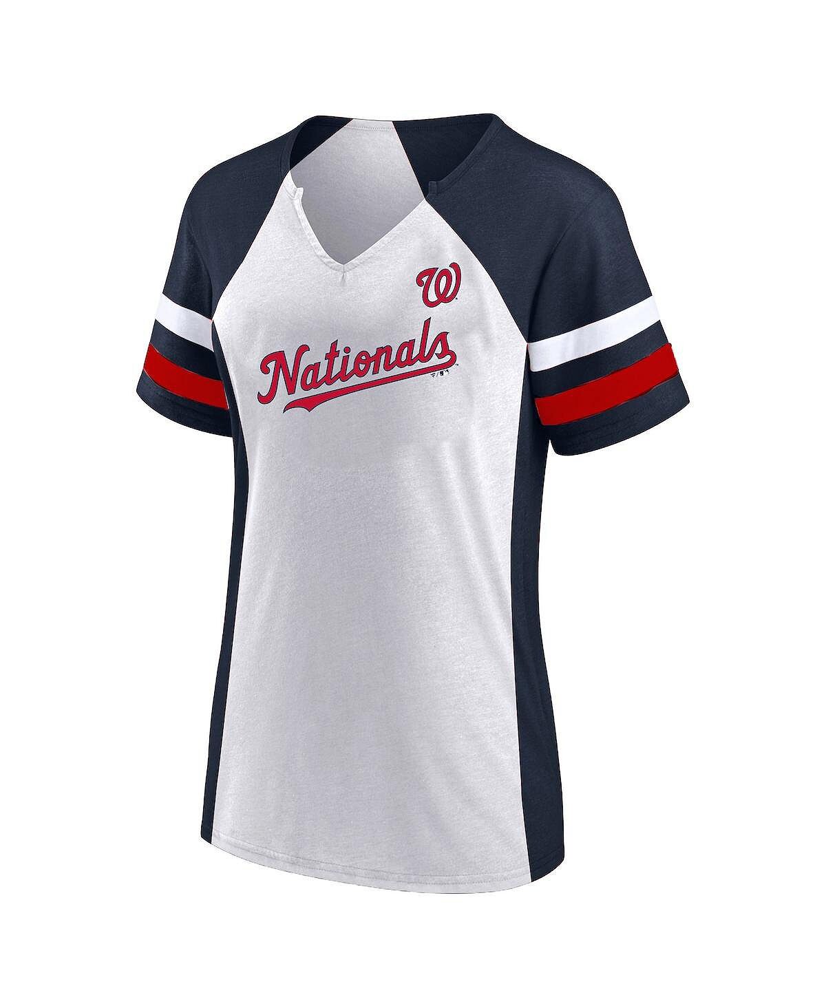 Женская белая, темно-синяя футболка Washington Nationals больших размеров с вырезом в горловине Profile, Синий
Женская белая, темно-синяя футболка Washington Nationals больших размеров с вырезом в горловине Profile, Синий