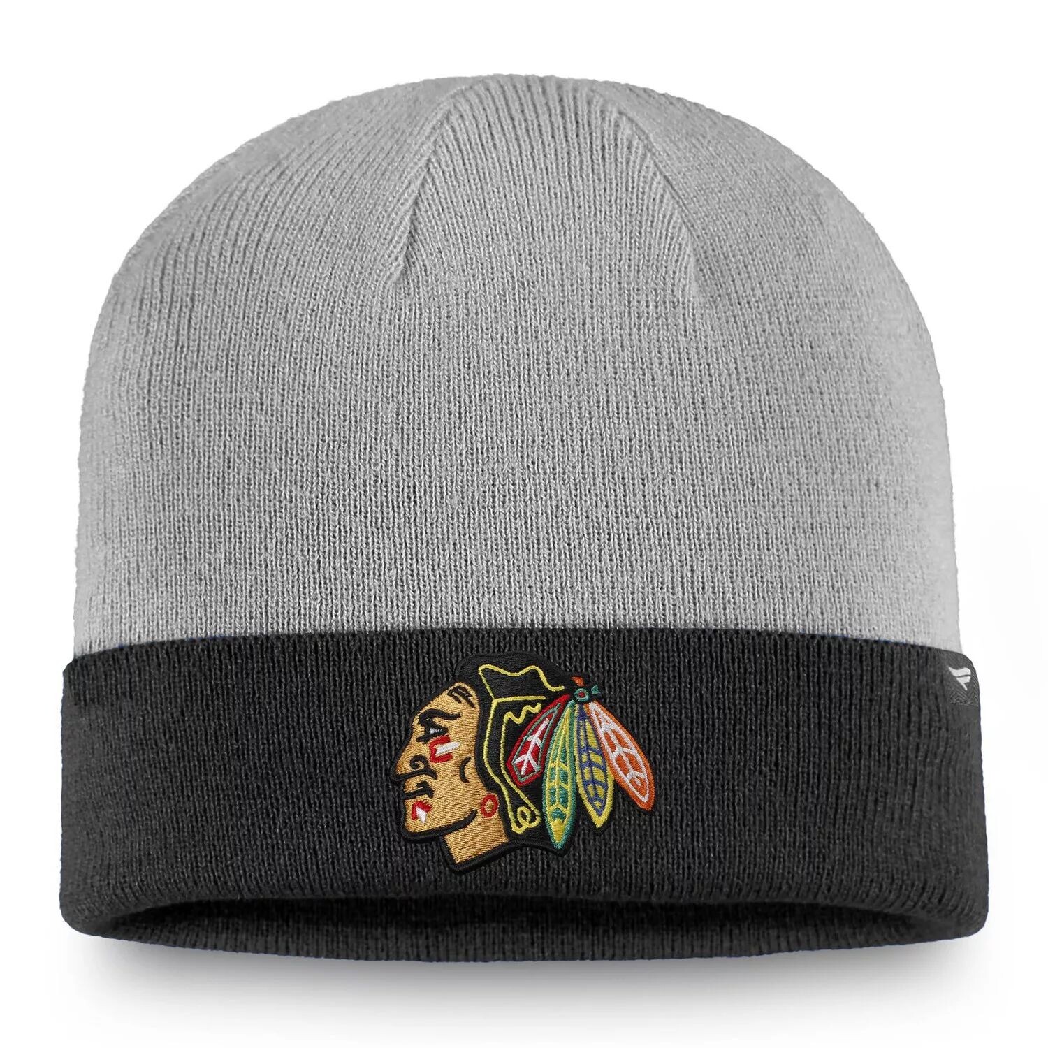 Мужская вязаная шапка Fanatics серого/черного цвета с манжетами Chicago Blackhawks
Мужская вязаная шапка Fanatics серого/черного цвета с манжетами Chicago Blackhawks