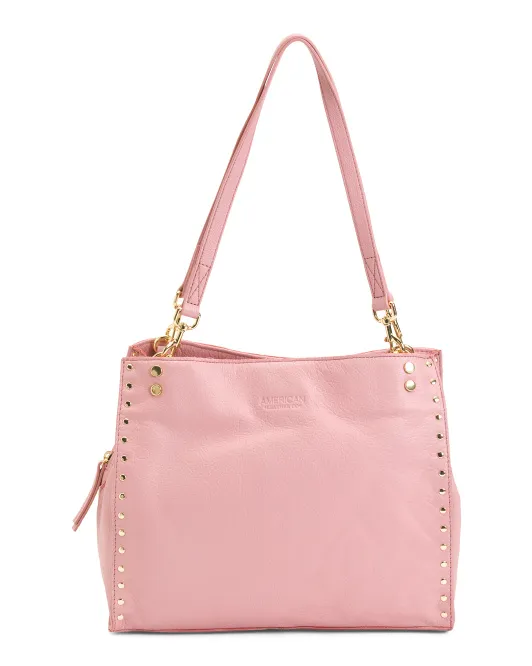 Кожаная сумка-портфель Lenox с заклепками, тройной вход American Leather Co., цвет Dusty Rose
Кожаная сумка-портфель Lenox с заклепками, тройной вход American Leather Co., цвет Dusty Rose