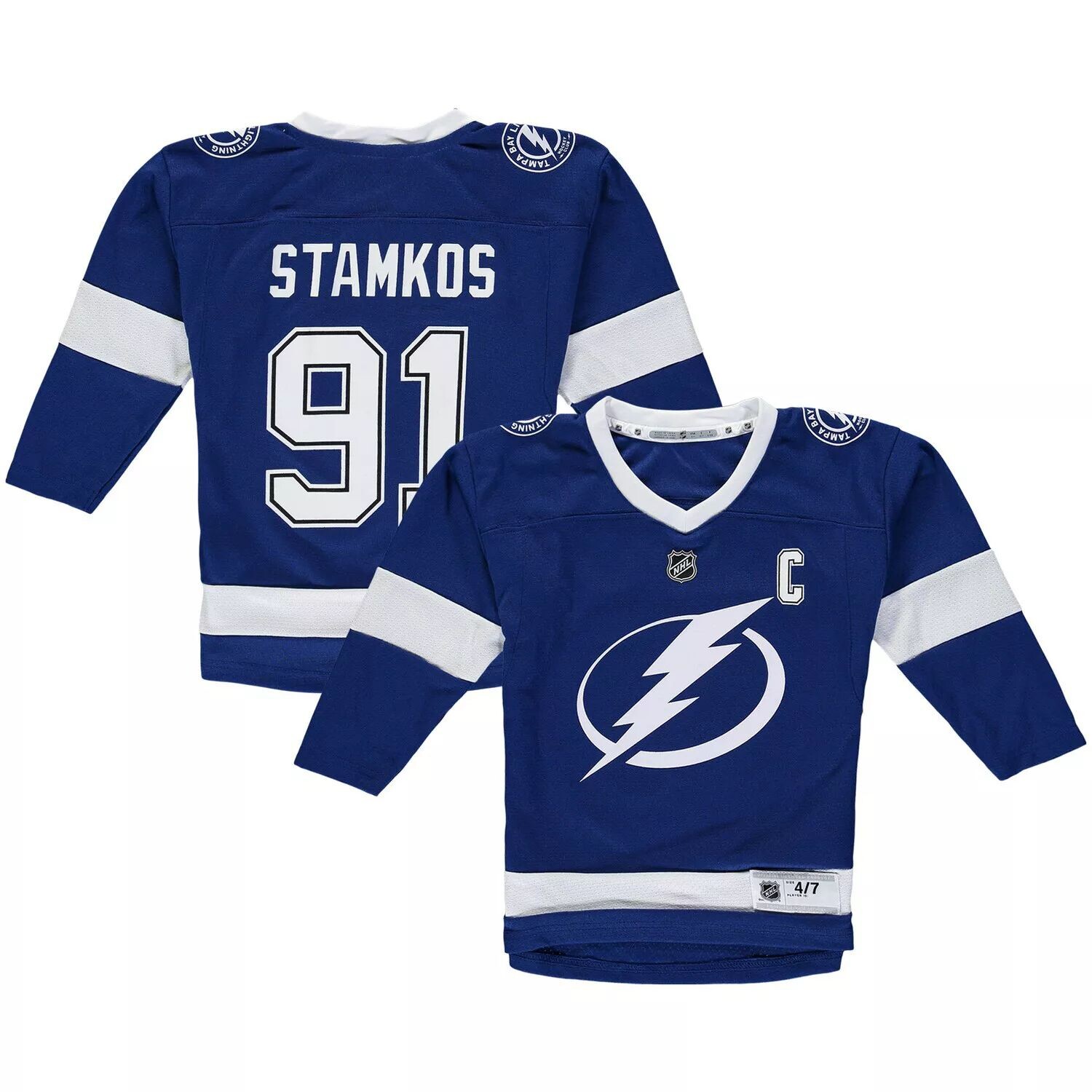 Синяя футболка Стивена Стэмкоса для дошкольников Tampa Bay Lightning Replica Player Outerstuff
Синяя футболка Стивена Стэмкоса для дошкольников Tampa Bay Lightning Replica Player Outerstuff