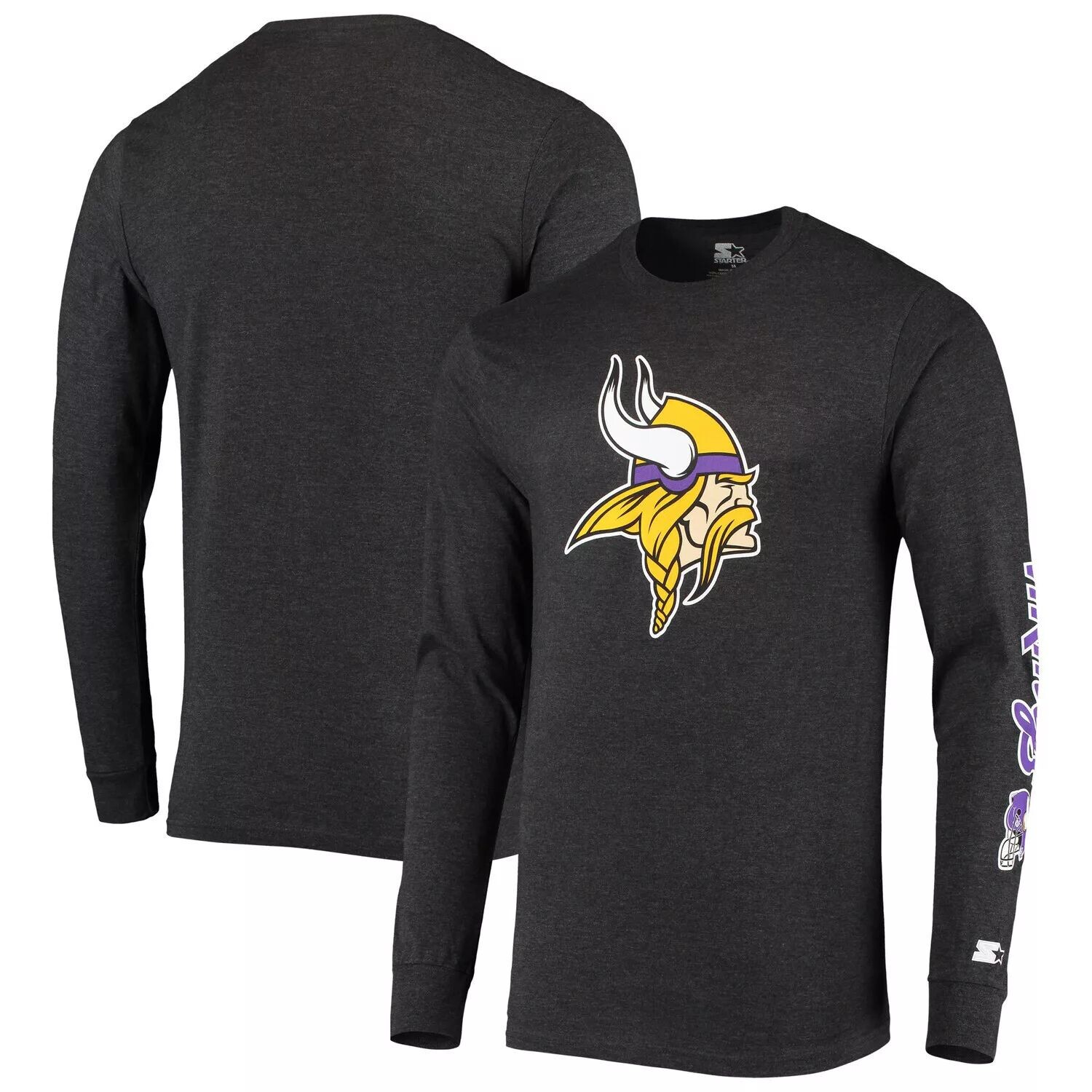 Мужская черная футболка с длинным рукавом Minnesota Vikings с принтом Heathered Half-Time Starter
Мужская черная футболка с длинным рукавом Minnesota Vikings с принтом Heathered Half-Time Starter