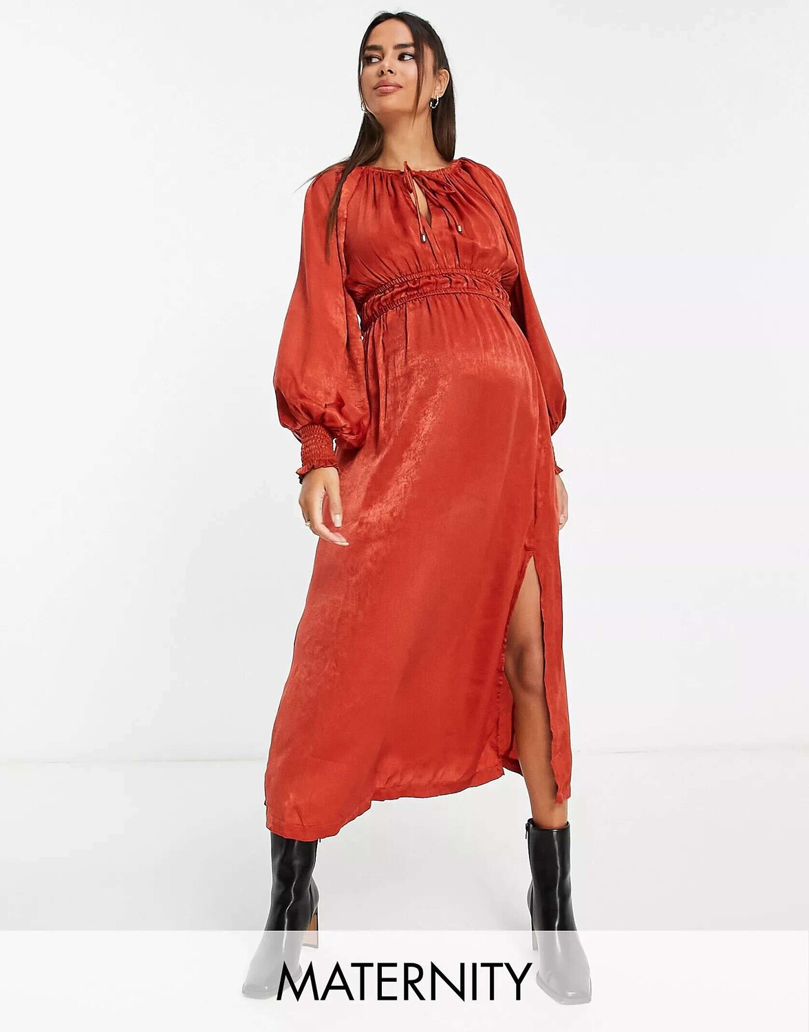 Красное атласное платье миди с объемными рукавами и пышными рукавами River Island, Красный
Красное атласное платье миди с объемными рукавами и пышными рукавами River Island, Красный