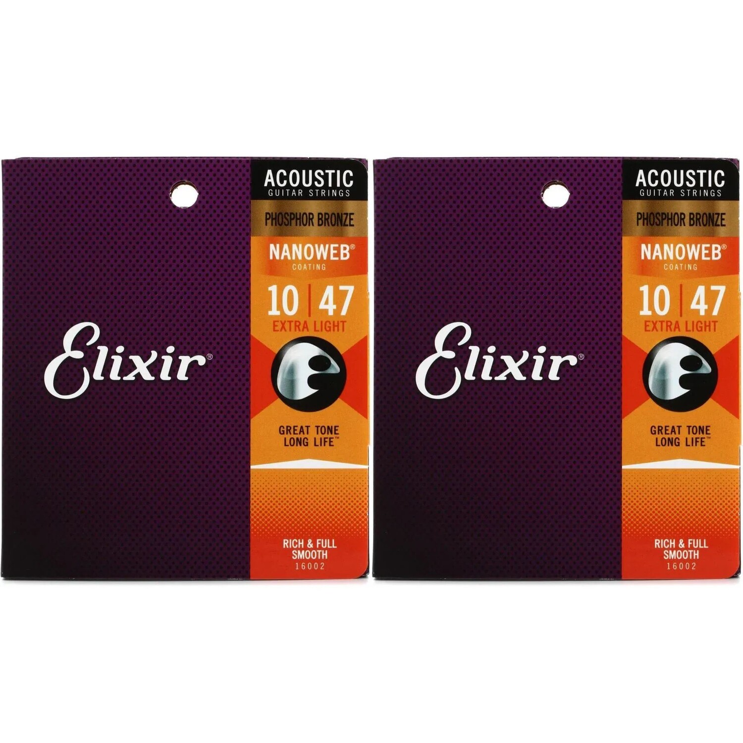 Струны для акустической гитары Elixir Strings 16002 Nanoweb Phosphor Bronze — .010-.047 Extra Light (2 шт.)
Струны для акустической гитары Elixir Strings 16002 Nanoweb Phosphor Bronze — .010-.047 Extra Light (2 шт.)