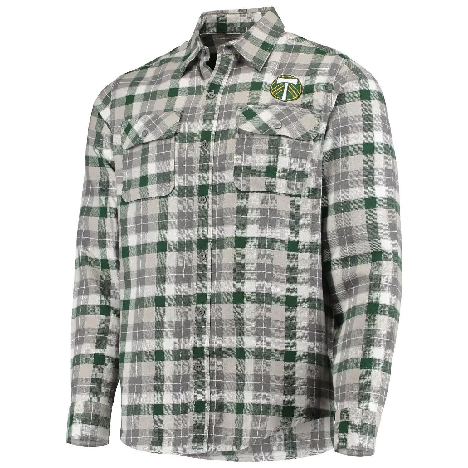 Мужская фланелевая рубашка на пуговицах с длинным рукавом Antigua Green/Grey Portland Timbers Ease
Мужская фланелевая рубашка на пуговицах с длинным рукавом Antigua Green/Grey Portland Timbers Ease