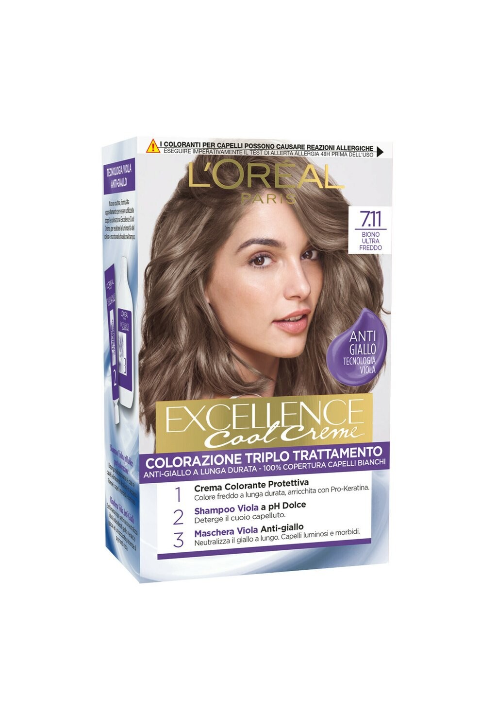 Краска для волос L'ORÉAL PARIS TINTA CAPELLI EXCELLENCE COOL CREME AZIONE ANTIGIALLO COPRE IL 100% DEI CAPELLI BIANCHI, 2 PACK L'Oréal Paris, белый
Краска для волос L'ORÉAL PARIS TINTA CAPELLI EXCELLENCE COOL CREME AZIONE ANTIGIALLO COPRE IL 100% DEI CAPELLI BIANCHI, 2 PACK L'Oréal Paris, белый