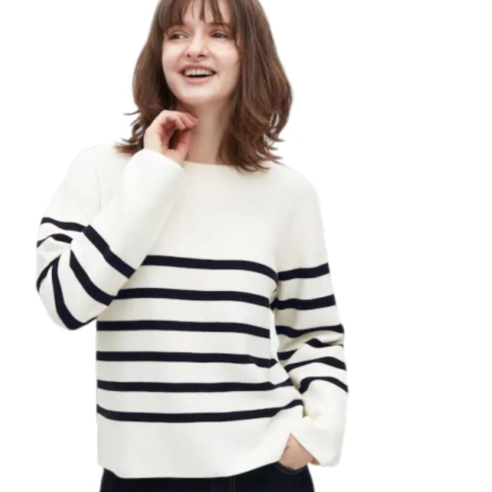 Джемпер вязаный бесшовный в полоску с круглым вырезом Uniqlo 3d knit seamless cotton striped crew neck, белый
Джемпер вязаный бесшовный в полоску с круглым вырезом Uniqlo 3d knit seamless cotton striped crew neck, белый