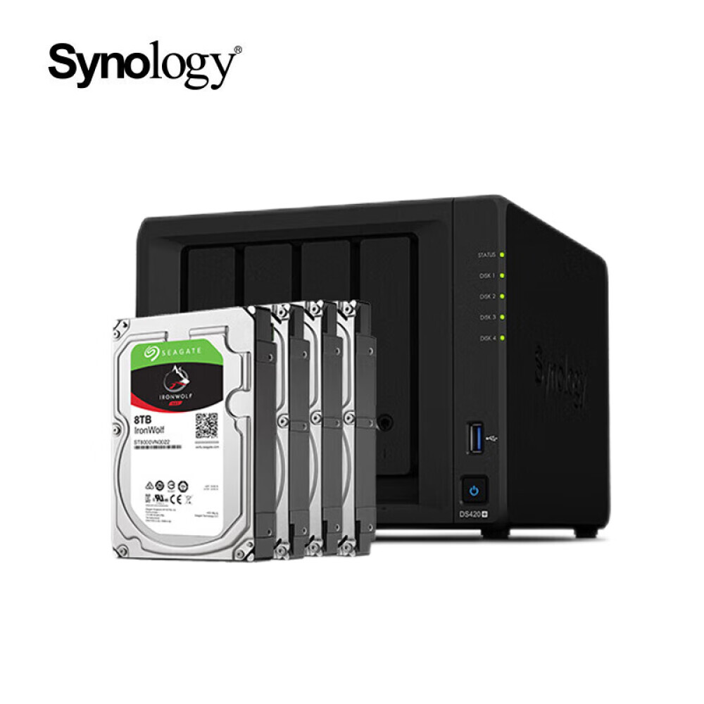 Сетевое хранилище Synology DS420+ с 4 отсеками с Seagate IronWolf ST8000VN004 емкостью 8 ТБ
Сетевое хранилище Synology DS420+ с 4 отсеками с Seagate IronWolf ST8000VN004 емкостью 8 ТБ
