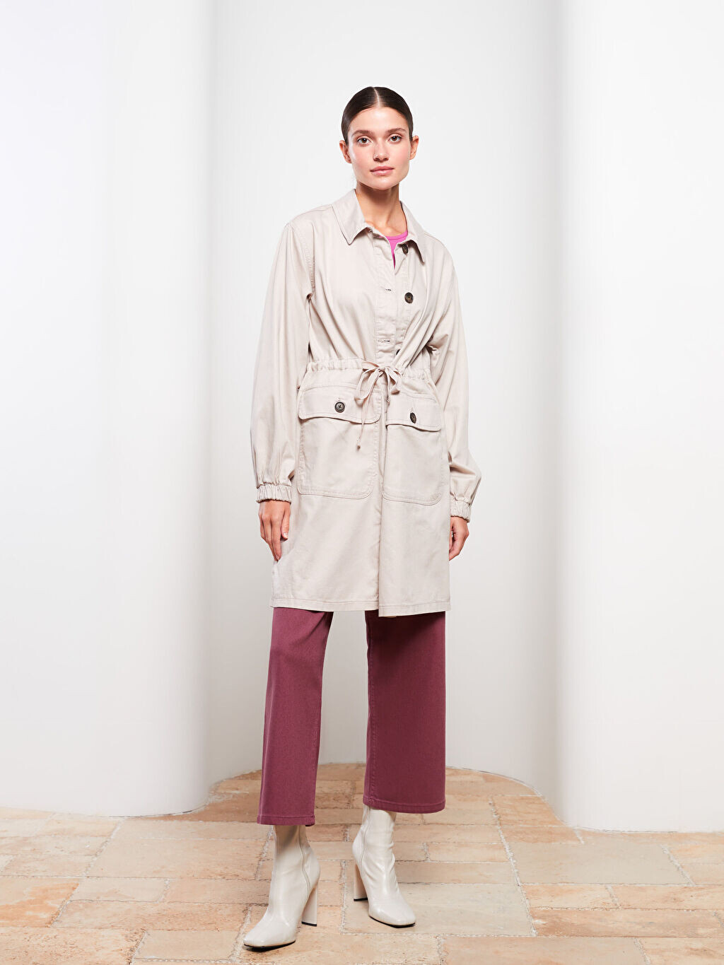 Женское пальто из габардина с прямым воротником и длинными рукавами LCW Modest, Серый
Женское пальто из габардина с прямым воротником и длинными рукавами LCW Modest, Серый