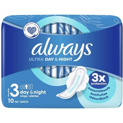Гигиенические прокладки Always Ultra Day & Night, размер 3 с крылышками, упаковка из 10 шт.
Гигиенические прокладки Always Ultra Day & Night, размер 3 с крылышками, упаковка из 10 шт.