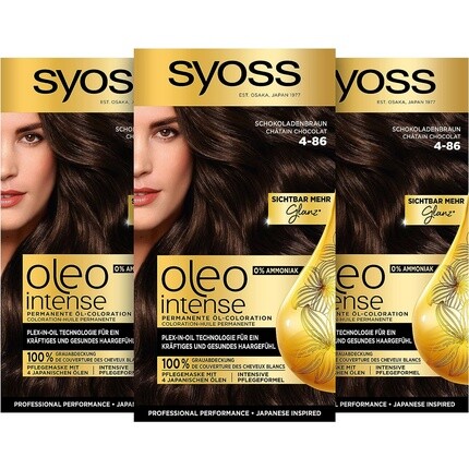 Oleo Intense Permanent Oil Colouring 4-86 Шоколадно-коричневый с питательным маслом и аммиаком 115 мл, Syoss
Oleo Intense Permanent Oil Colouring 4-86 Шоколадно-коричневый с питательным маслом и аммиаком 115 мл, Syoss