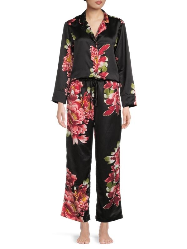 Атласный пижамный комплект Natori Black из 2 предметов с цветочным принтом, floral
Атласный пижамный комплект Natori Black из 2 предметов с цветочным принтом, floral